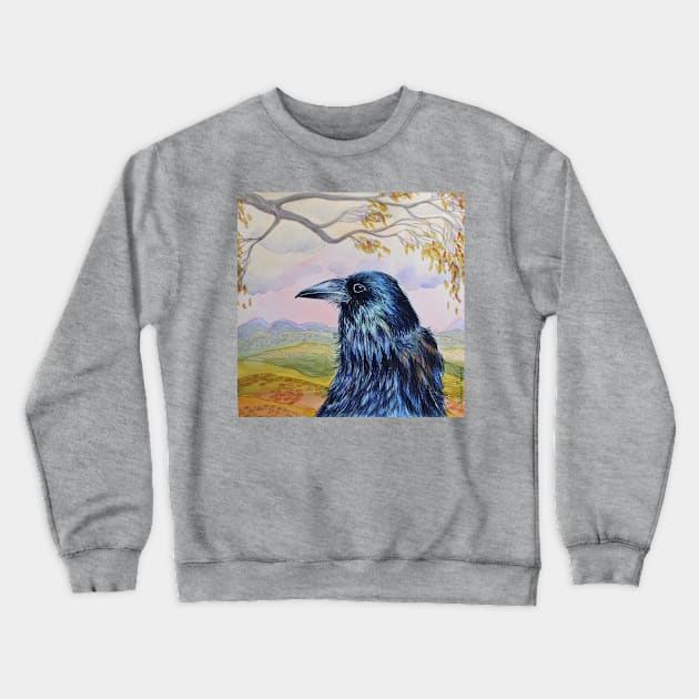 And Time Goes By Watercolor Painting Crewneck Sweatshirt by SvitlanaProuty